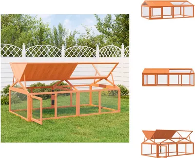 Produktbild von vidaXL Freilaufgehege Braun 200x112,5x74 cm Massivholz Kiefer - Lebensräume & Gehege für Kleintiere