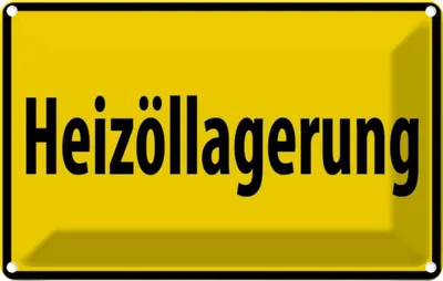 Produktbild von vianmo Blechschild 12x18 cm Heizöllagerung gelbes Warnschild Hinweisschild Sicherheit Vorsicht