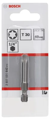 Obrázok produktu pre Bosch 2 607 001 642, 1 kusov, Torx, T30, Oceľ, 49 mm, 25,4 / 4 mm (1 / 4")