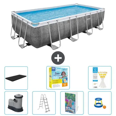 Image de Bestway Power Steel, piscine rectangulaire - 549 x 274 x 122 cm - Composée de 6 parties - Modèle S529