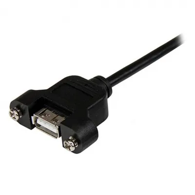 Zdjęcie produktu dla StarTech.com USBPNLAFAM1, 0,3 m, USB A, USB A, USB 2.0, Męska/Żeńska, Czarny