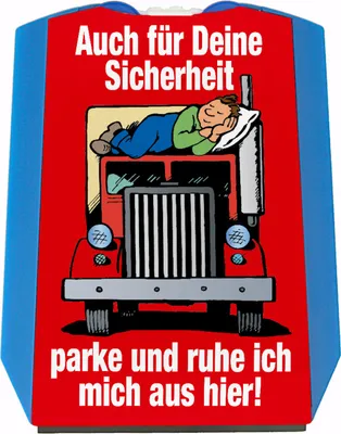Produktbild von Ruhezeit für LKW-Fahrer Comic Parkscheibe in rot