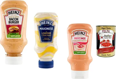 Produktbild von Italian Gourmet Heinz Saucen Mix Burger Trio (Bacon Burger 225 g, Zitronen-Pfeffer Mayo 215 g, MayoMix 425 g – Dips & Burger Saucen für BBQ, Pommes & Party) + Italian Gourmet Polpa