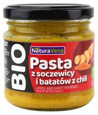 PASTA Z SOCZEWICY I BATATÓW Z CHILI BIO 185 g - NATURAVENA