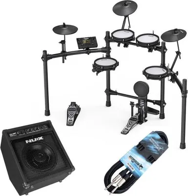 Produktbild von Nux DM-210 E-Drum mit DA-30BT Verstärker und Kabel
