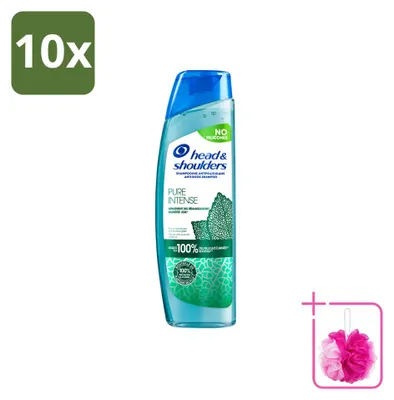Produktbild von 10 x Head & Shoulders Pure Intense Anti-Schuppen Shampoo mit Pfefferminze 250 ml - Sparpackung - 10 Stücke