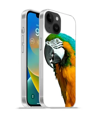 Produktbild von MuchoWow® Handyhülle Schutzhülle Hülle für Apple iPhone 14 - Softcase Papagei - Vogel - Federn - Porträt Silikon Softcase Handy Hülle - Mobiltelefonhülle