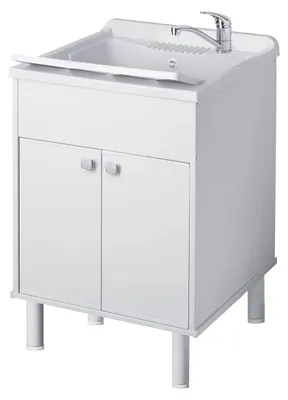 Zdjęcie produktu dla Umywalka z tworzywa PVC z szafką dolną, wymiary 60 x 50 cm
