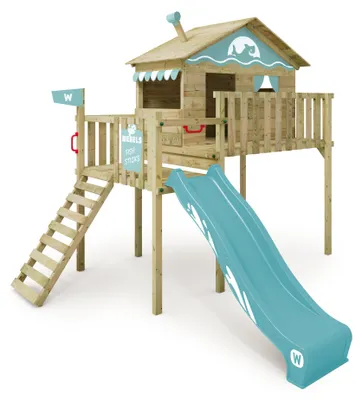 Produktbild von Spielturm Wickey Smart Wave mit Rutsche und Sandkasten in Himmelblau