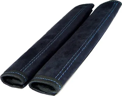 Produktbild von 2 Stück Gurtschoner Naht blau Gurtpolster Microfaser