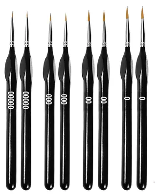 Produktbild von 8 Stück Detail Pinsel Set, Wolfshaar Pinsel für Malen Nach Zahlen, Nagelkunst, Acryl, Aquarell und Ölgemälde