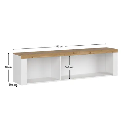 Zdjęcie produktu dla Kondela Półka Vilgo 160 - biały / dąb wotan