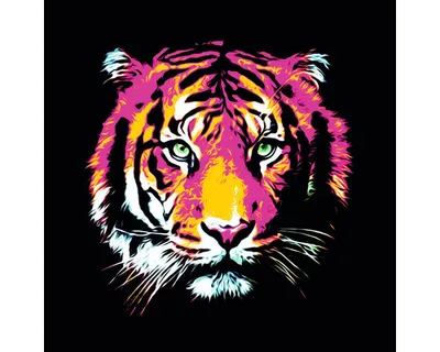 Produktbild von Glasbild Colored Tiger 30x30 cm