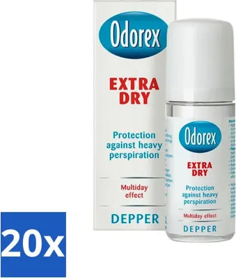 Obrázok produktu pre Odorex Depper - Dezodorant roll-on - Extra suchý - Silná ochrana - 50 ml - Hodnotné balenie - 20 kusov