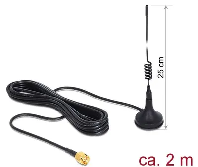 Produktbild von Delock Antenne GSM UMTS SMA 3 dBi omni starr 2 m