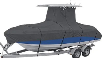 Produktbild von Heavy Duty 210D wasserdichte Bootsabdeckung Yacht Outdoor-Schutz Oxford-Gewebe Anti-Smashing Durable und reißfeste Abdeckung Passt für Boote 16-18FT 17-19FT 20-22FT 22-24FT