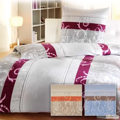 Produktbild von Dyckhoff Weichfrottier Bettwäsche Garnitur Pamela mit Reißverschluss, Beige 155 x 220 + 80 x 80 cm
