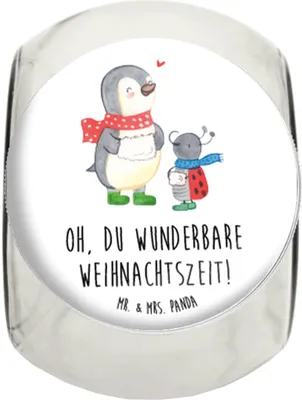 Produktbild von Mr. & Mrs. Panda gewürzglas Smörle Winterzeit L 870ml - Weiß - Geschenk, Bonbonglas, Teedose, Weihnachtszeit, Bonboniere, Weihnachtsgruß, Lebensmittelbehälter, Kaffeedose
