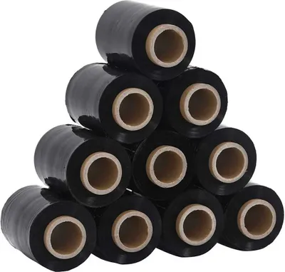 Zdjęcie produktu dla vidaXL Folie stretch 10 szt. czarne 23 μm 10 cm x 300 m