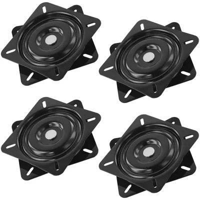 4er-Set Drehplatte für Stühle, 16,5 cm, schwarz, quadratisch