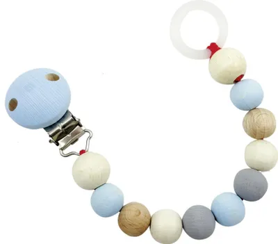 Produktbild von Hess Schnullerkette Nature Blue Holz Babykette - Germany