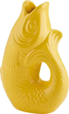 Produktbild von Gift Company Vase/Karaffe Monsieur Carafon, tuscan sun, Fisch-Motiv, Steingut, 1,2 L, Größe S, 17 cm L x 9,7 cm B x 25 cm H