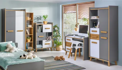 Produktbild von MINIO Bücherregal VISO 5 Riviera / Anthrazit / Weiße Farbe