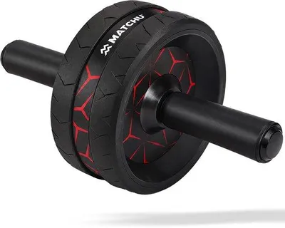 Produktbild von Matchu Sports Ab Wheel Ø 18 cm – Bauchroller mit ergonomischen Griffen – Core- und Bauchmuskeltrainer für Zuhause – Schwarz