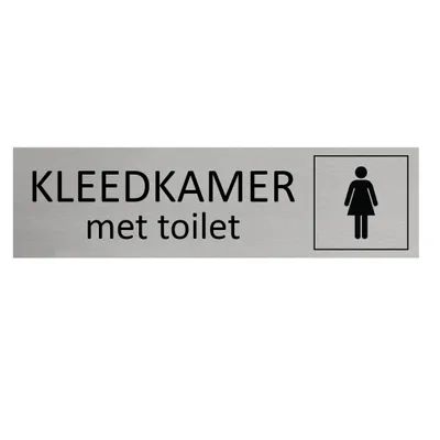 Produktbild von CombiCraft Aluminium Türschild mit Dames kleedkamer met toilet 165x45mm