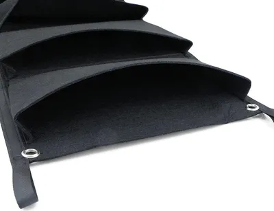 Produktbild von Set von 2 vertikalen Pflanztaschen - für drinnen und draußen - 4 Taschen - schwarz - Filz