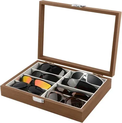 Produktbild von Famanu Brillenbox 8 Fächer - Graues Etui für Sonnenbrillen