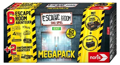 Produktbild von Escape Room Mega Pack Familien und Gesellschaftsspiel für Erwachsene inkl 5 lösbare Fälle und Chrono Decoder ab 16 Jahren