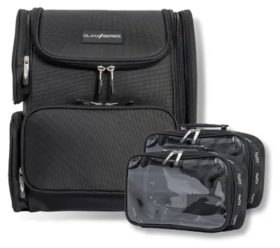 Imagen del producto de GlamSeries GlamPacker, estuche cosmético, mochila para maquillaje, diseño ergonómico y ampliable. Estuche de cosméticos con compartimento resistente al calor, ideal para maquilladores y peluqueros