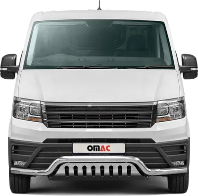 Zdjęcie produktu dla Listwa ochronna przedniego zderzaka do VW Crafter 2017-2025 ze stali nierdzewnej ze srebrnym ABE