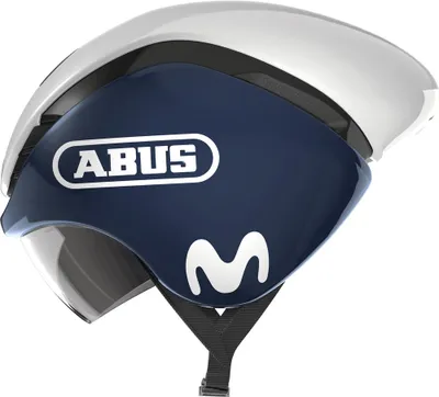 Produktbild von ABUS Zeitfahrhelm GameChanger TT - Aerodynamischer Fahrradhelm mit optimalen Ventilationseigenschaften für Damen und Herren - Blau/Weiß, Größe M (54-58 cm?)