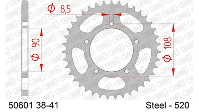Produktbild von AFAM Kettenrad 50601-38 Hinten für DUCATI MOTORCYCLES 750 Stahl