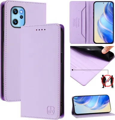 Produktbild von Lederhülle für UMIDIGI Power 7 Max Hülle Flip Brieftasche Kartenfächern Ständer Schutzhülle Violett