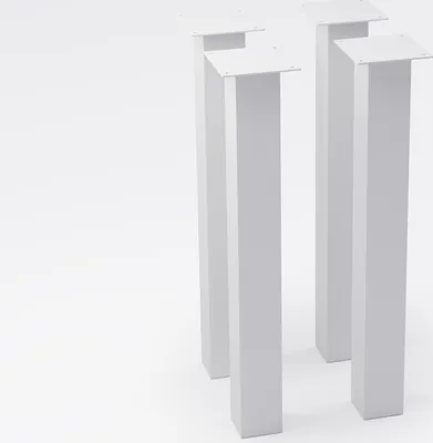 Produktbild von 4x Tischbeine Metall Esstisch Höhe 72cm weiß 60 mm Profil Tischkufen
