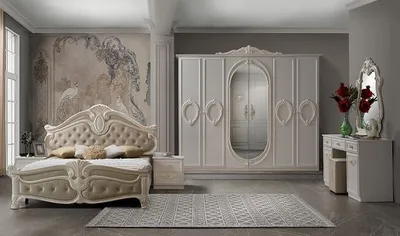 Produktbild von Barock Schlafzimmer-Set Nora 6-teilig in Creme