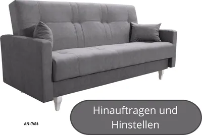 Produktbild von Schlafcouch LUDWIK, Bettkasten und Schlaffunktion, Schlafsofa - Dunkelbeige