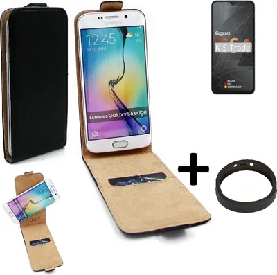 Produktbild von K-S-Trade TOP SET Handyhülle kompatibel mit Gigaset GS4 360° Flipstyle Schutzhülle Smartphone Tasche schwarz + TPU Bumper, Case Hülle Flip cover
