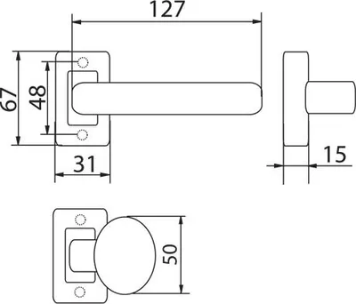 Produktbild von Türdrücker-Handgriff-Set kurzschild braun