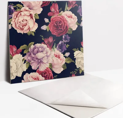 Produktbild von Fliesenaufkleber Set - 9 Stück Selbstklebende PVC Fliesen-Designs - Für Bad und Küche 30 x 30 - Bunte Rosenblumen