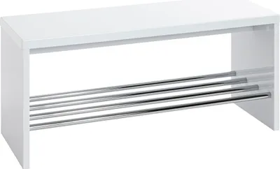 Produktbild von HAKU Schuhbank Sitzbank Schuhregal chrom, weiß - MDF, Metall, B/H/T: 81x40x30 cm
