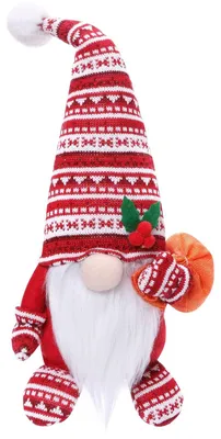 Produktbild von Weihnachtswichtel Plüsch Weihnachtsfigur - Handgefertigt - 41 cm - Weihnachtsdeko Weihnachtsmann Zwerg