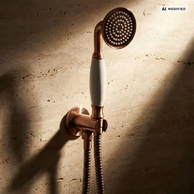 Produktbild von PaulGurkes Handbrausen Set Rote Bronze Brausegarnitur Kupfer