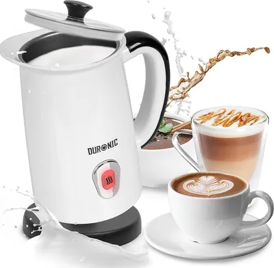 Produktbild von Duronic MF130 elektrischer Milchaufschäumer, 240ml Behälter Milchaufschäumer Induktion, automatischer Milchschäumer, heißer und kalter Milchschaum für Kaffee, Cappuccino, Latte Macchiato und Kakao