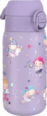 Zdjęcie produktu dla Butelka dla dzieci ion8, stal nierdzewna Lekka 400 ml, nieizolowana, szczelna, obsugiwana jedn rk, bezpieczne zamknicie, mona my w zmywarce, klapka, uchwyt do przenoszenia, atwa do czyszczenia, wrki,