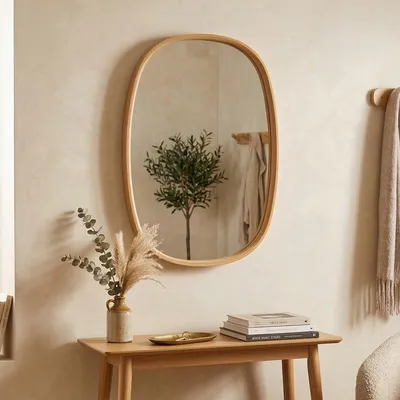 Immagine prodotto di Piansano - Specchio, 38x55h cm Marrone Rovere, Forma Ovale