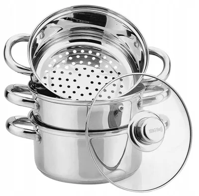 Produktbild von Edelstahl Dampfgar-Topf Set 18cm 2.5L 4-teilig